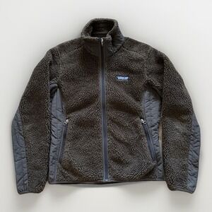 Patagonia Fleece Ski Jacket in Brown and Gray